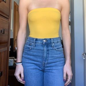 Strapless Yellow Body Suit
